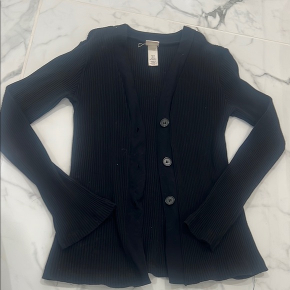 H&M Black Ribbed Cardigan - Picture 1 of 1